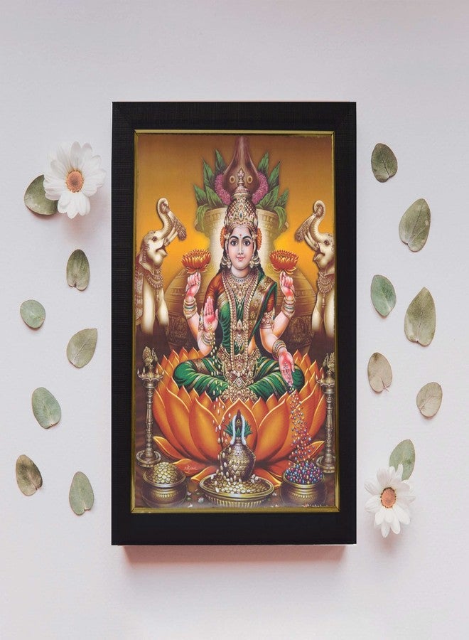101Temples 101 Temples - Divinity Eternity Spirituality Vara Maha Lakshmi Photo Frame for Pooja Room with Wall Hook, 1 Piece | 10” x 13”, Matt Finish - Image 2